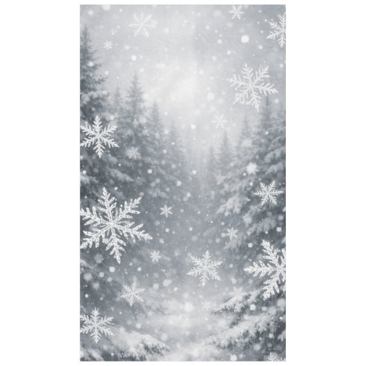 Wald-Schneeflocken-Tischdecke — Winteratmosphäre Tischdecke (Vorderseite)