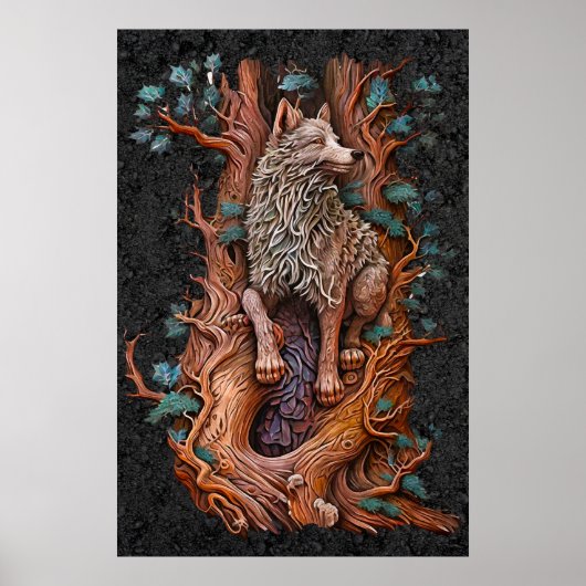 Wald-Schnitzposter Poster (Vorne)