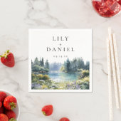 Wald-See-Wildblumen-Hochzeit Serviette (Beispiel)