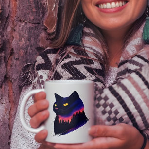Wald Sonnenuntergang Silhouette Tasse, Naturinspir Tasse