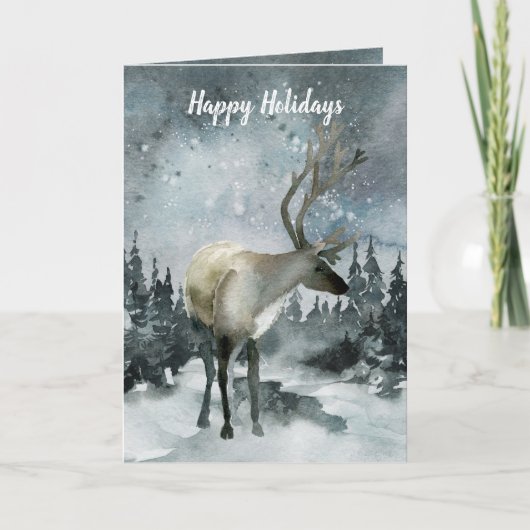 Wald Stag Holiday Grüße Feiertagskarte (Vorderseite)