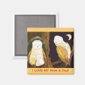 Wald-Stallhuhn-Familie Magnet (Vorderseite/Rückseite)