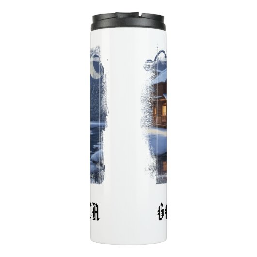 *~* Wald Stream Kabine Fisch Moon Patriotic Thermosbecher (Rückseite)