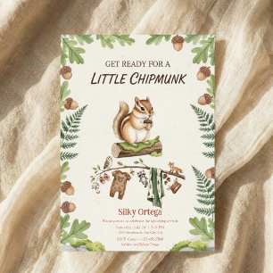 Wald-Streifenhörnchen Grünzeug-Baby-Party Einladung