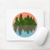 Wald Sunset Nature Pine Trees Mousepad (Mit Mouse)