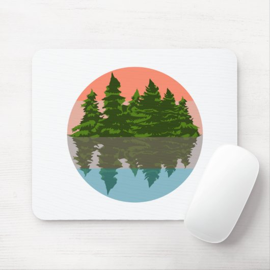 Wald Sunset Nature Pine Trees Mousepad (Mit Mouse)