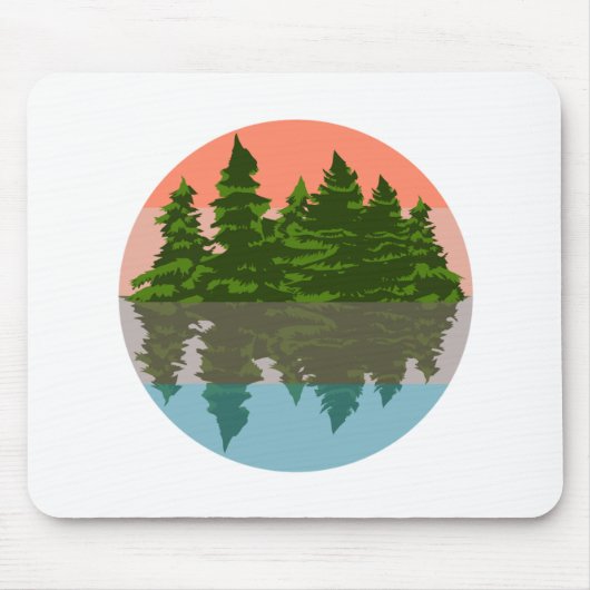 Wald Sunset Nature Pine Trees Mousepad (Vorne)