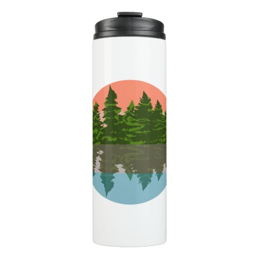 Wald Sunset Nature Pine Trees Thermosbecher (Vorderseite)