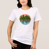 Wald Sunset Nature Pine Trees Tri-Blend Shirt (Vorderseite)