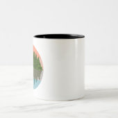 Wald Sunset Nature Pine Trees Zweifarbige Tasse (Mittel)