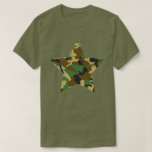 Wald-Tarnmuster-Stern T-Shirt (Design vorne)