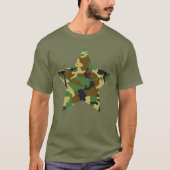 Wald-Tarnmuster-Stern T-Shirt (Vorderseite)