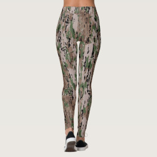 Wald-Tarnung Tan Grun Leggings