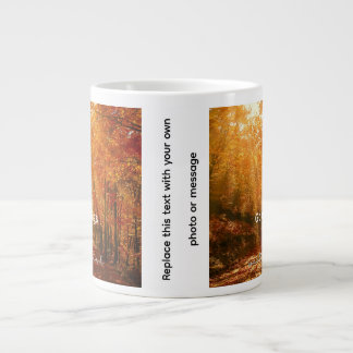 Wald-Text-Design mit aufgehender Sonne (vollständi Jumbo-Tasse