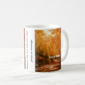 Wald-Text-Design mit aufgehender Sonne (vollständi Kaffeetasse (VorderseiteRechts)