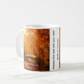 Wald-Text-Design mit aufgehender Sonne (vollständi Kaffeetasse (Vorderseite Links)