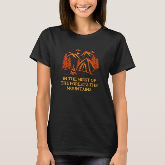 Wald & The Mountain Camping Wandern T-Shirt (Vorderseite)