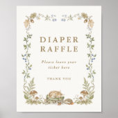Wald-Themen-Baby-Party-Windel-Raffle Poster (Vorne)