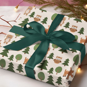 Wald-Tier-Hirschbärenwappenpapier Geschenkpapier