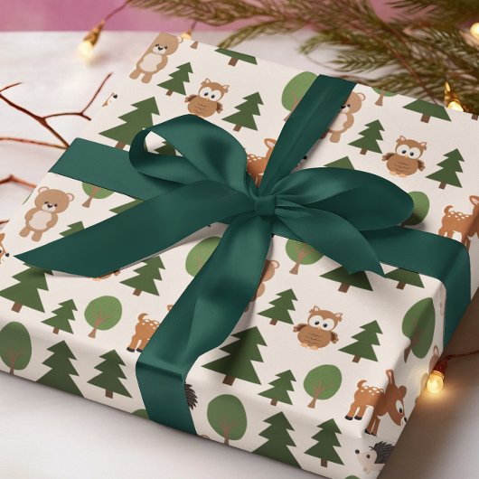 Wald-Tier-Hirschbärenwappenpapier Geschenkpapier