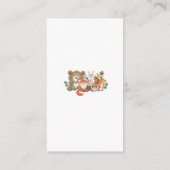 Wald Tiere Baby Duschdiapers Tombola Enclo Begleitkarte (Rückseite)