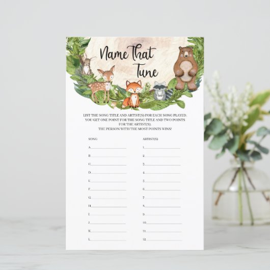 Wald Tiere Grün Name, dass Tune (Stehend Vorderseite)