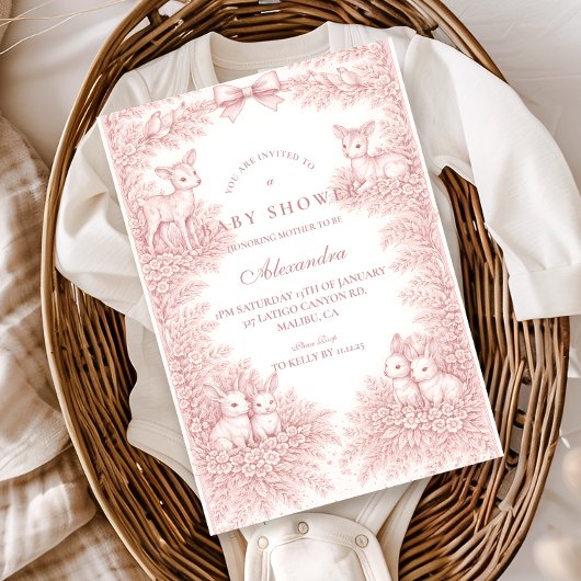 Wald Toile-Babyparty Einladung