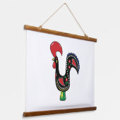 Wald Topped Wall Tapestry Rooster Wandteppich Mit Holzrahmen (Gewinkelt)