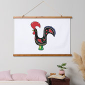 Wald Topped Wall Tapestry Rooster Wandteppich Mit Holzrahmen (Schlafzimmer)
