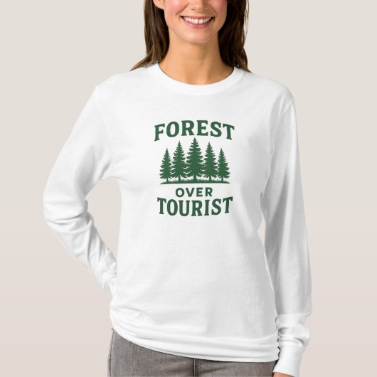 Wald über Tourist - T-Shirt (Vorderseite)