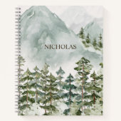 Wald und Berge Rustikale Wasserfarbe Notizblock (Vorderseite)