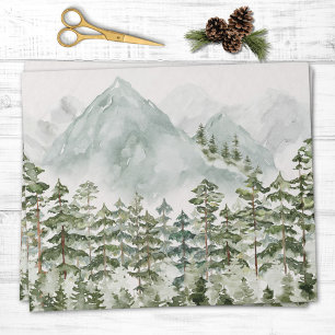 Wald- und Berglandschaft Aquarell Geschenkpapier