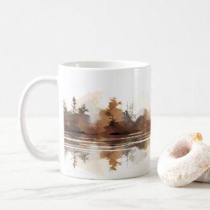Wald und Fluss im Brush-Stil Kaffeetasse