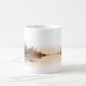 Wald und Fluss im Brush-Stil Kaffeetasse (Mittel)