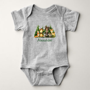 Wald- und Forstbaume in Wasserfarben Baby Strampler