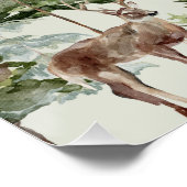 Wald und Gebirge Wasserfarbenwelt Landschaft Poster (Ecke)
