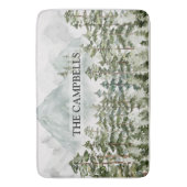 Wald und Gebirgslandschaft Wasserfarbe Badematte (Vorderseite Vertikal)