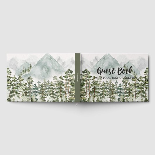Wald und Gebirgslandschaft Wasserfarbe Gästebuch (Voll)