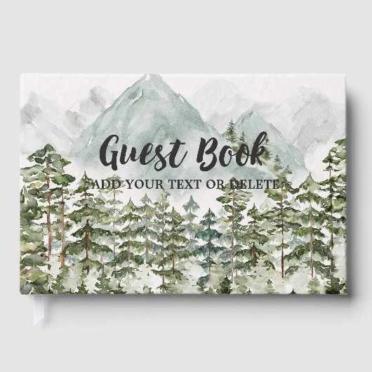 Wald und Gebirgslandschaft Wasserfarbe Gästebuch (Vorderseite)