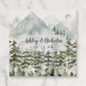 Wald und Gebirgslandschaft Wasserfarbe Geschenkanhänger (Rückseite)