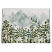 Wald und Gebirgslandschaft Wasserfarbe Große Geschenktüte (Vorderseite)