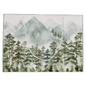 Wald und Gebirgslandschaft Wasserfarbe Große Geschenktüte (Rückseite)
