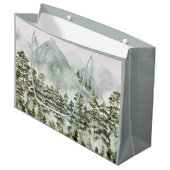 Wald und Gebirgslandschaft Wasserfarbe Große Geschenktüte (Vorderseite Schrägansicht)