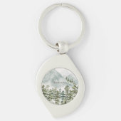Wald und Gebirgslandschaft Wasserfarbe Schlüsselanhänger (Vorderseite)