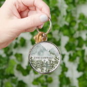 Wald und Gebirgslandschaft Wasserfarbe Schlüsselanhänger (Hand)