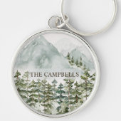 Wald und Gebirgslandschaft Wasserfarbe Schlüsselanhänger (Vorne)