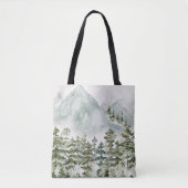 Wald und Gebirgslandschaft Wasserfarbe Tasche (Vorderseite)