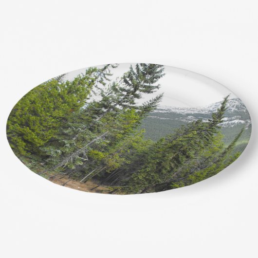 Wald-und Gebirgsszenen-Pappteller Pappteller (Schrägansicht)