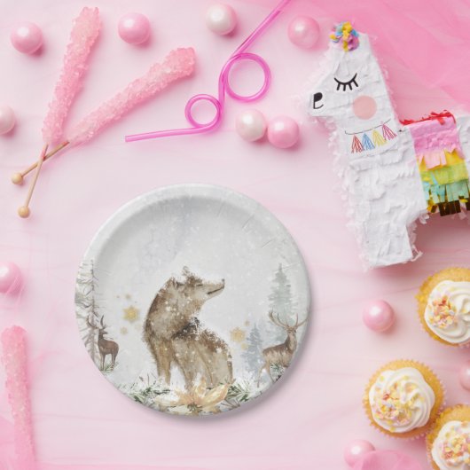 Wald- und Hirschwald Pappteller (Party)