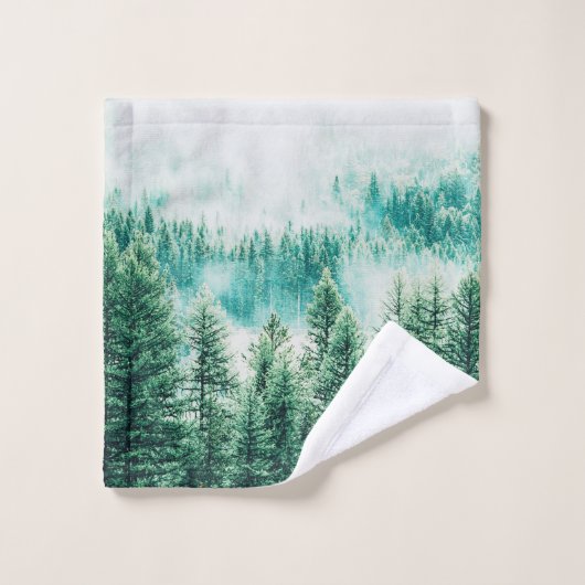 Wald und Nebel Badhandtuch Set (Waschlappen)